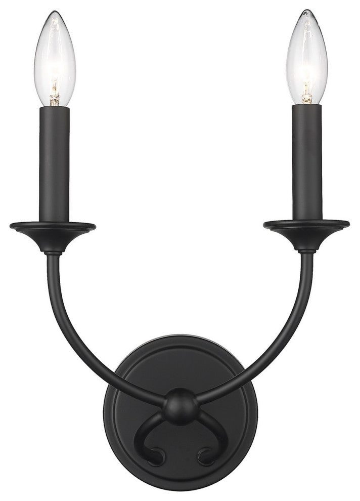 Zlite 3500-2S-MB 2-Light Wall Sconce, Matte Black
