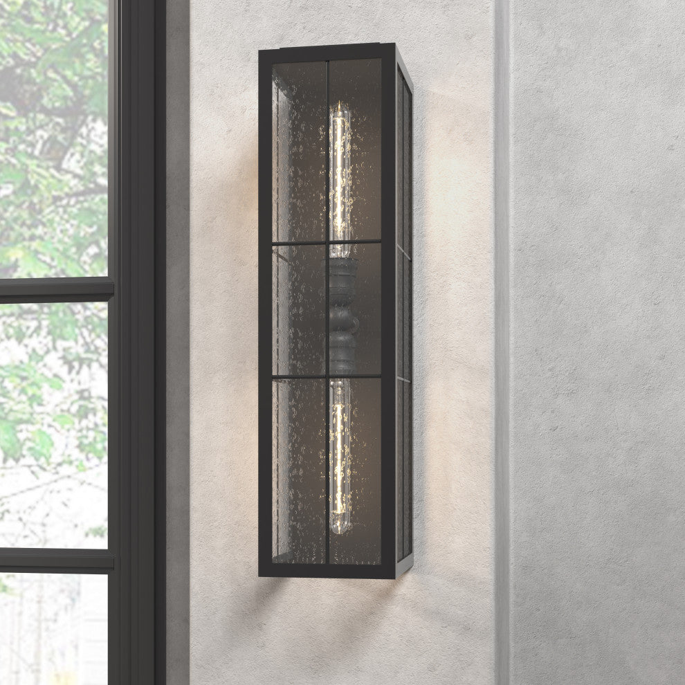 2 Light 6 in. Powder Coated Black Outdoor