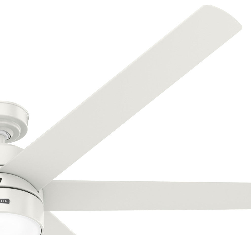 Hunter 72" Solaria Fresh White Ceiling Fan, LED Light Kit, Wall Control