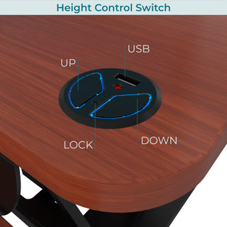 VersaDeskÂ® PowerProÂ® Electric Height Adjustable Standing Desk Converter, Cherry, 48''