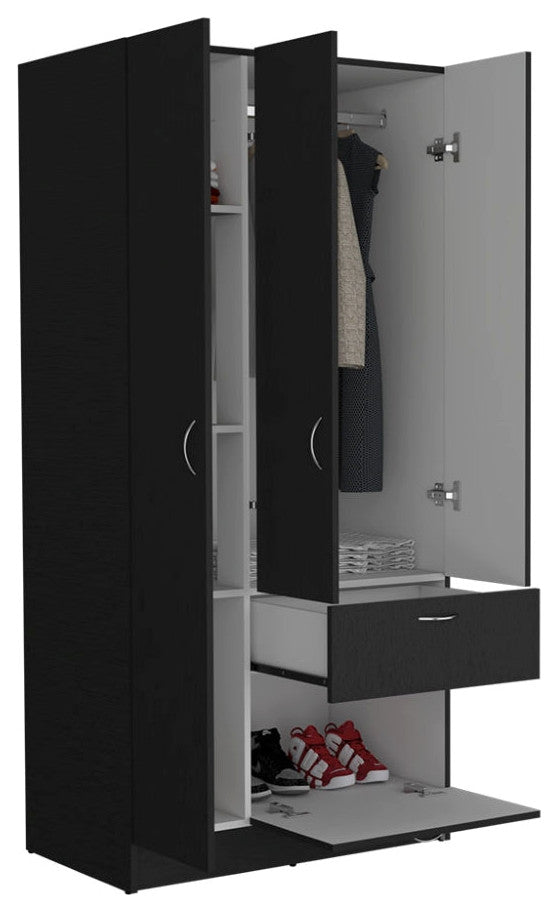 Armoire Cobra, Bedroom, Black / White
