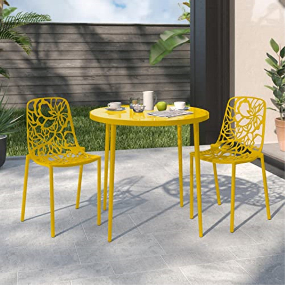 LeisureMod Modern Devon Aluminum Chair, Set of 2