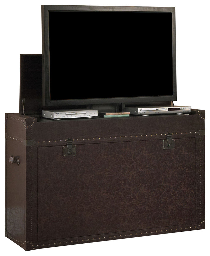 Ellis Trunk End of Bed Anyroom Lift Cabinet, Leather