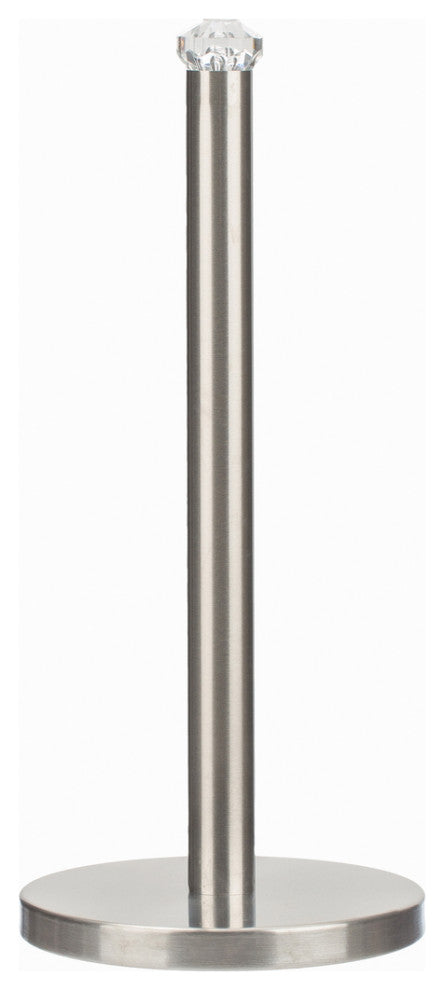 Jiallo Freestanding Paper Towel Holder with Faux Crystal Top, Satin Nickel