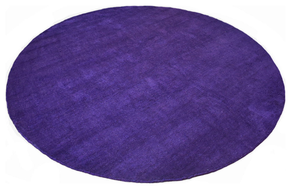 Hand Knotted Loom Silk Mix Area Rug Solid Purple