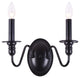 2-Light Wall Candle Sconces Black Farmhouse Industrial Light Fixture Sconce Wall