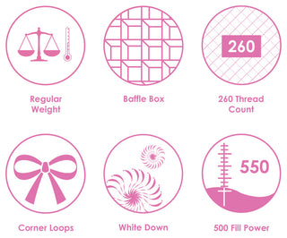 White Down Comforter, Full, Regular Weight