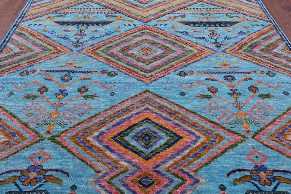 8' 1" X 10' 0" Hand Knotted Moroccan Wool Rug - Q15415