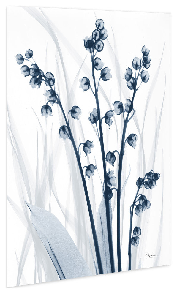 "Radiant Blues 1" Frameless Free Floating Panel Graphic Wall Art, 48"x32"