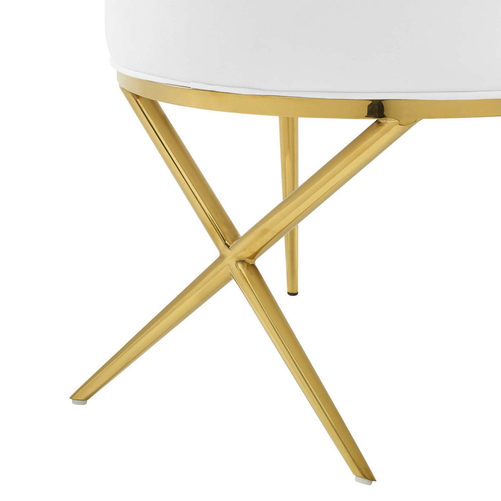 Side Dining Chair, Set of 2, Velvet, Metal, White, Modern, Bistro Restaurant