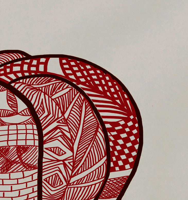 Pumpkin Patch Geometric Print Placemat, Set of 4, Red