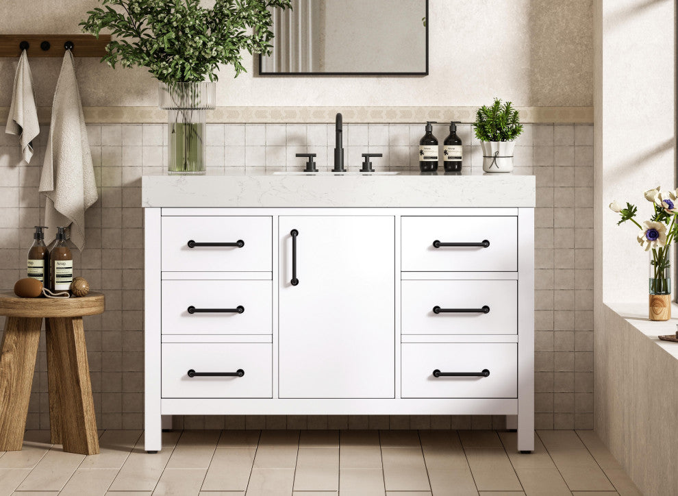Home Living 48" Single Bathroom Vanity, White