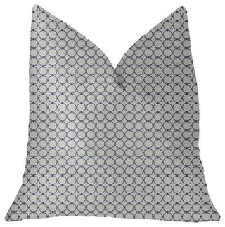 Object Lens Blue and Beige Luxury Throw Pillow, 20"x20"
