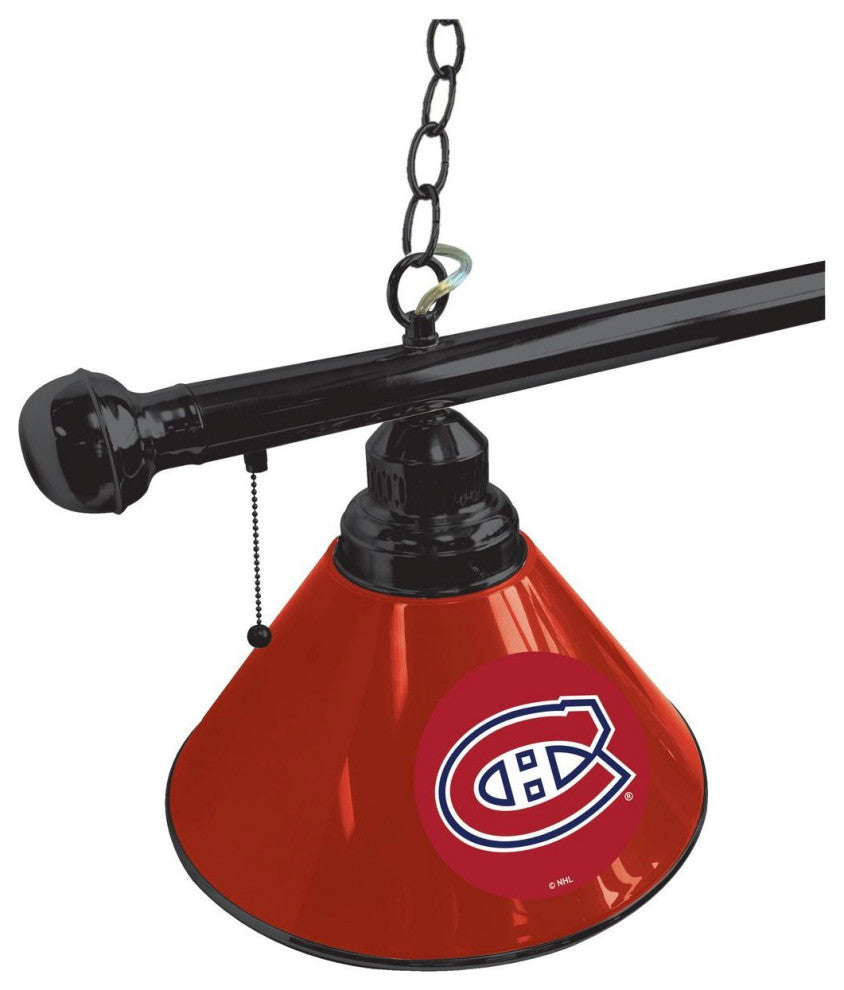 Holland Montreal Canadiens 3-Shade Billiard Light - Black Fixture