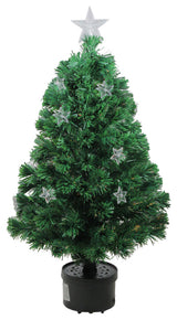4' Pre-Lit Fiber Optic Artificial Christmas Tree with Stars