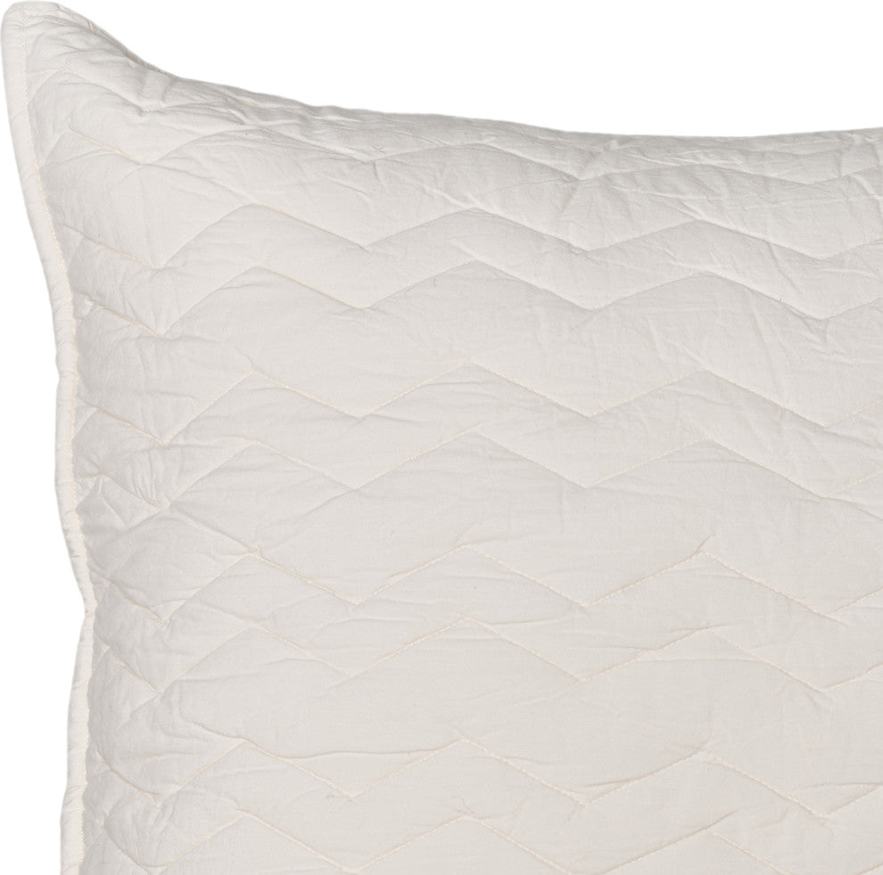 Shell Pillowcase Sham, Ivory, Standard