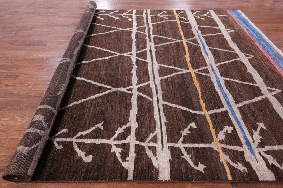 Moroccan Hand Knotted Wool Rug 9' 1" X 11' 9" Q6508