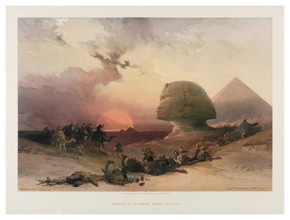 "Egypt and Nubia, Volume III Approach of the Simoon-Desert" Paper Art, 32"x24.5"