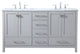 Elegant VF18960DGR 60"Double Bathroom Vanity, Gray