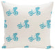 Bicycles! Geometric Print Outdoor Pillow, Turquoise, 20"x20"