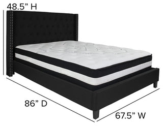 Queen Platform Bed Set-Black