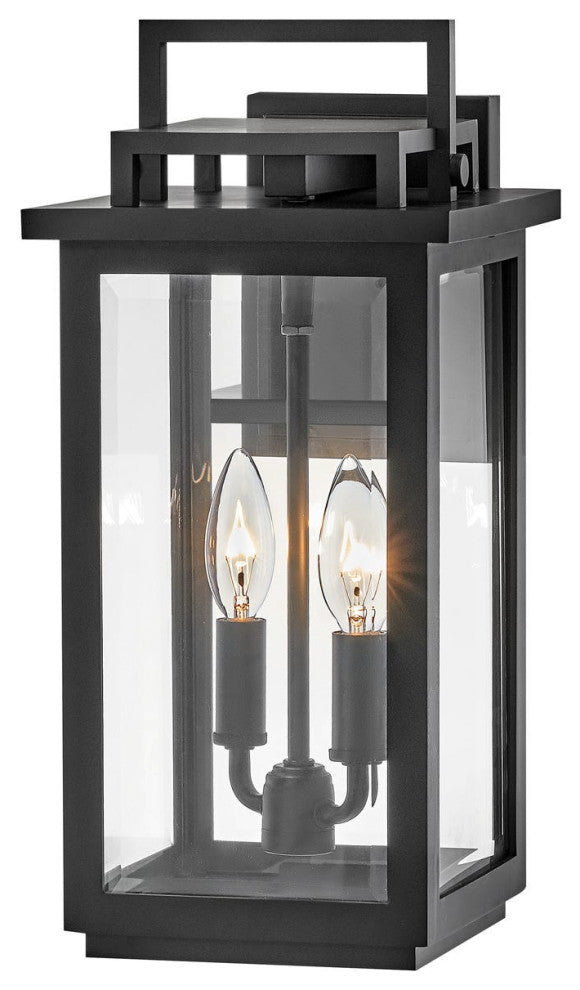 Hinkley Winthrope 15.5" Medium Outdoor Wall Mount Lantern, Black