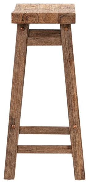 Boraam Sonoma Backless Wood Counter Stools - Set of 2 - Barnwood Wire-Brush