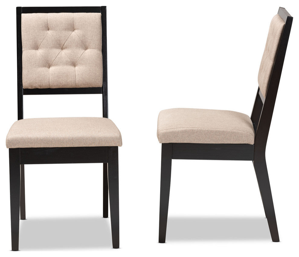 Lakenya Modern 2-Piece Dining Chairs, Sand
