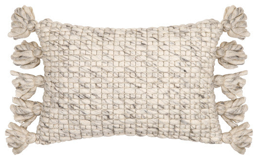 Surya Narvik Gray Pillow Shell With Down Insert 13"H X 20"W