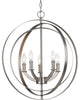 5-Light Chandelier, Burnished Silver