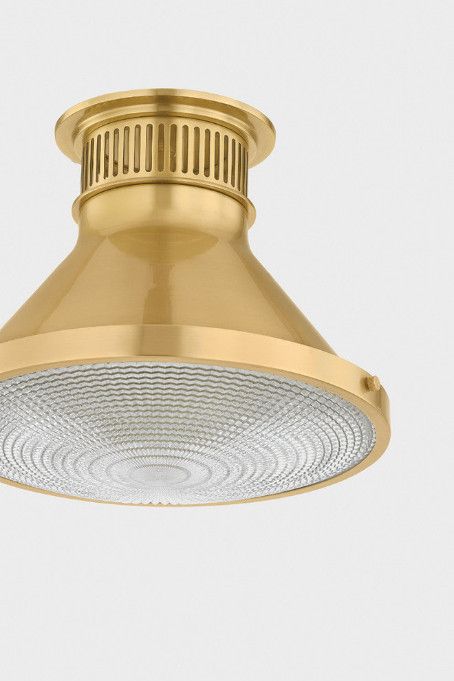 Hudson Valley Lighting Highclere Flush Mount By Mark D. Sikes, Aged Brass