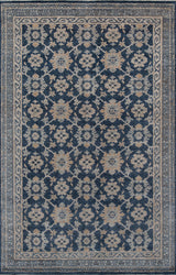 Momeni Banaras Hand Knotted Wool Rug, Blue, 8'6"x11'6"