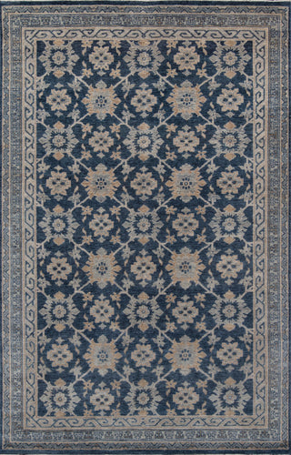 Momeni Banaras Hand Knotted Wool Rug, Blue, 8'6"x11'6"