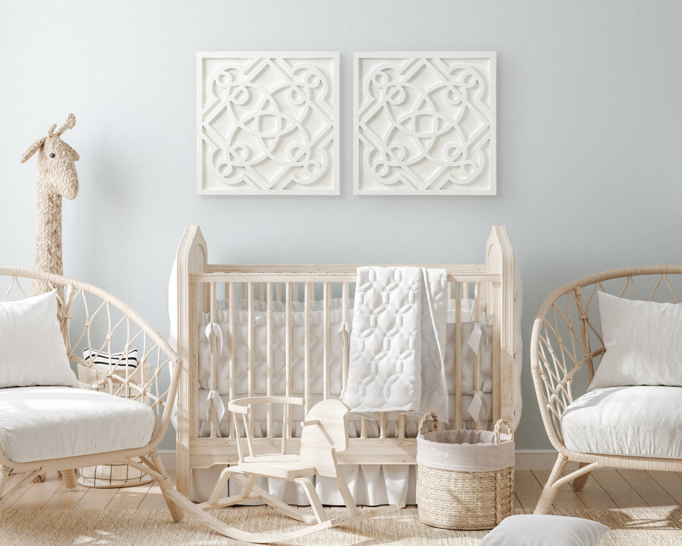 Mercador Wall Art Plaque, White, 24x24