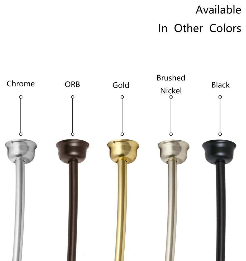 Utopia Alley Rustproof Fixed Mount Single Curved Shower Rod, 45" to 72" Black