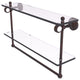 Pacific Grove 22" Double Groovy Glass Shelf with Towel Bar, Venetian Bronze