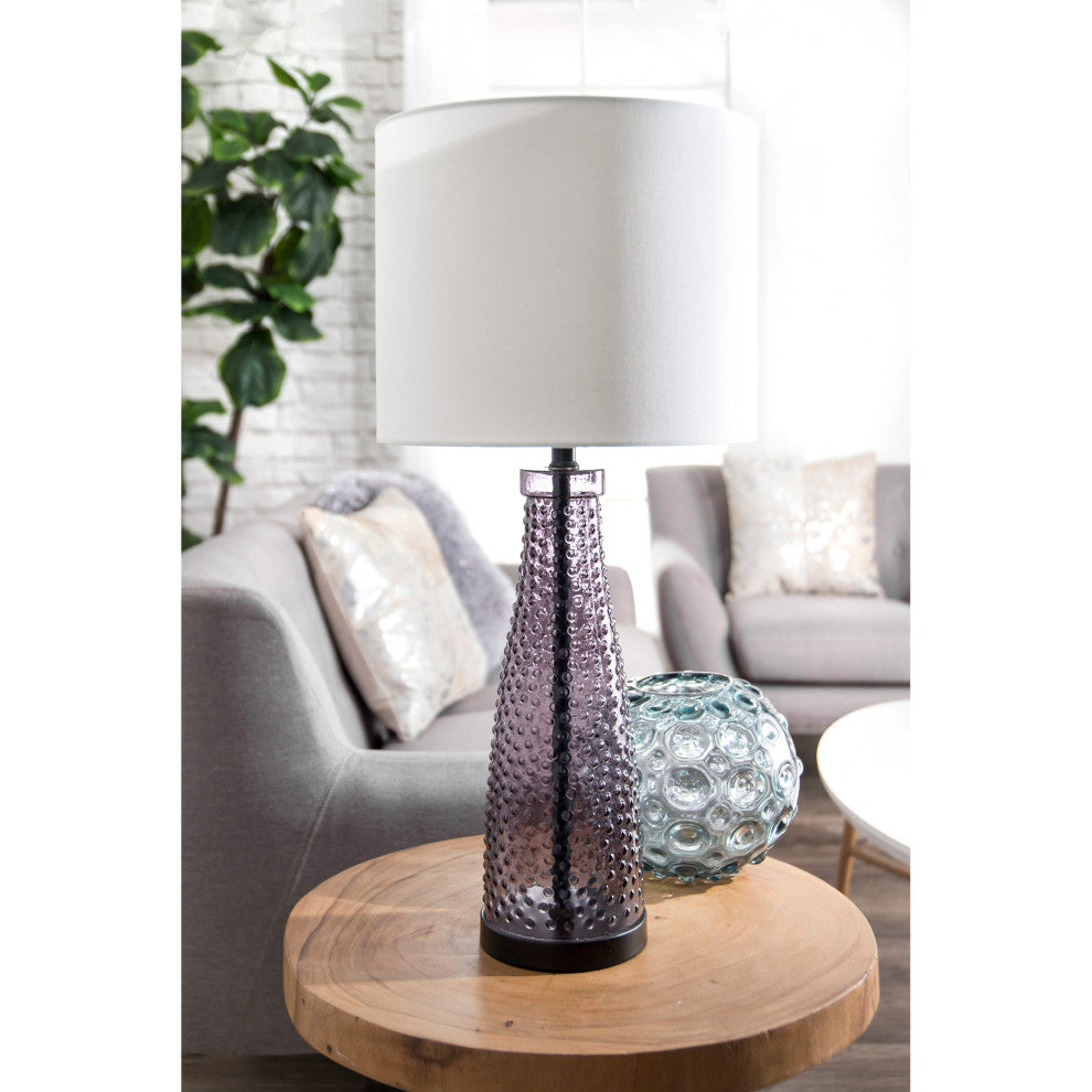 Nuloom 29" Raelene Glass Linen Shade Table Lamp