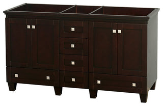 60" Double Bathroom Vanity, Espresso