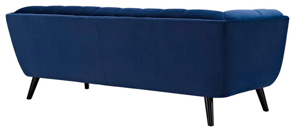Bestow 2-Piece Velvet Sofa and Loveseat Set Navy