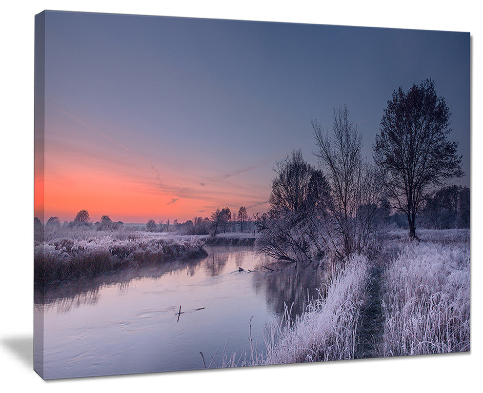 "Frosty Fall Morning Panorama" Landscape Print Wall Artwork, 40"x30"