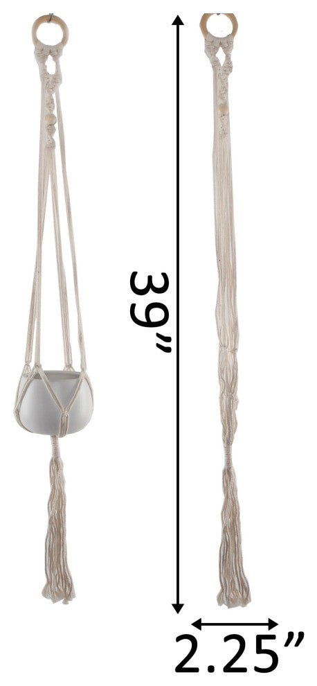 39" Single Beaded Macrame Plant Hanger