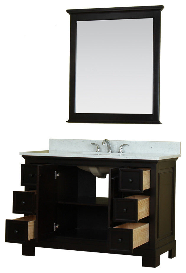 Richmond 48" Bathroom Vanity With Carrera Marble Top and Mirror