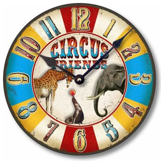 Antique-Style Circus Clock, 12" Diameter
