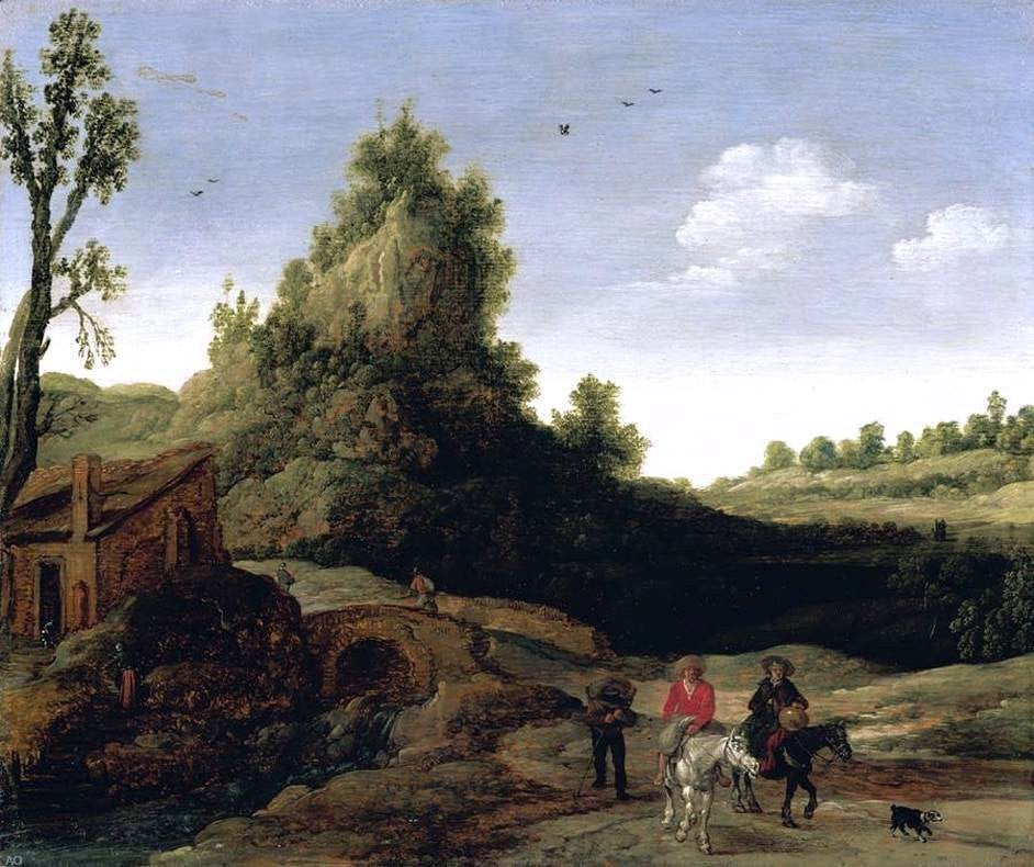 Esaias Van de Velde Landscape, 20"x25" Gallery Wrapped Canvas Print