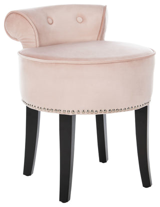 Safavieh Georgia Vanity Stool, Blush/Espresso/With Nail Head