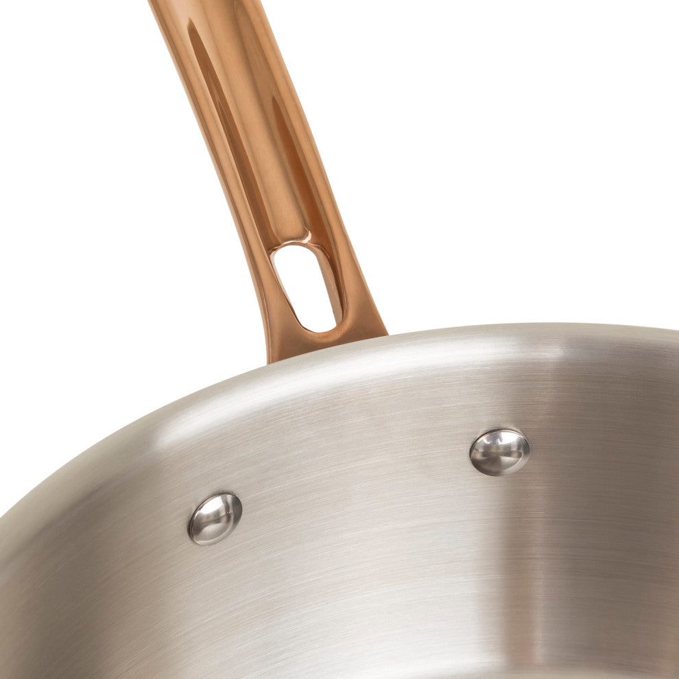 3-Ply 11-Piece Cookware Set, Black With Copper PVD Handle