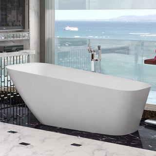 ADM Rectangular Freestanding Bathtub, Glossy White, 68.1"
