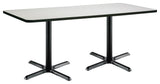 KFI 30" x 72" Conference Table - Linen Top - Black X-Base