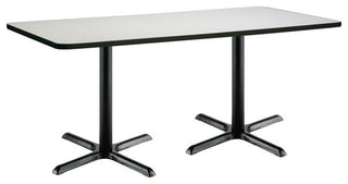 KFI 30" x 72" Conference Table - Linen Top - Black X-Base