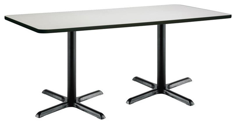 KFI 30" x 72" Conference Table - Linen Top - Black X-Base